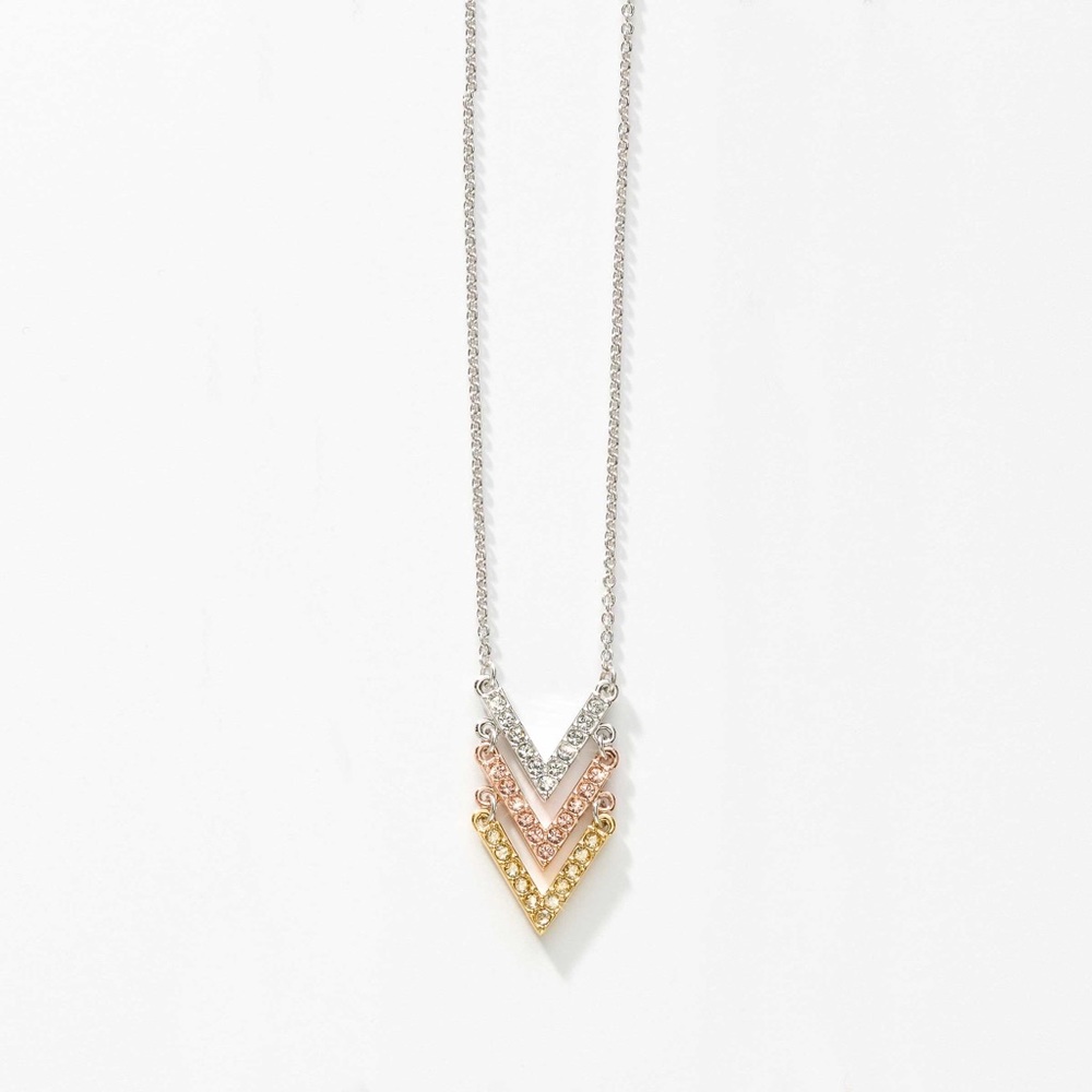 Touchstone Swarovski Triple V Necklace